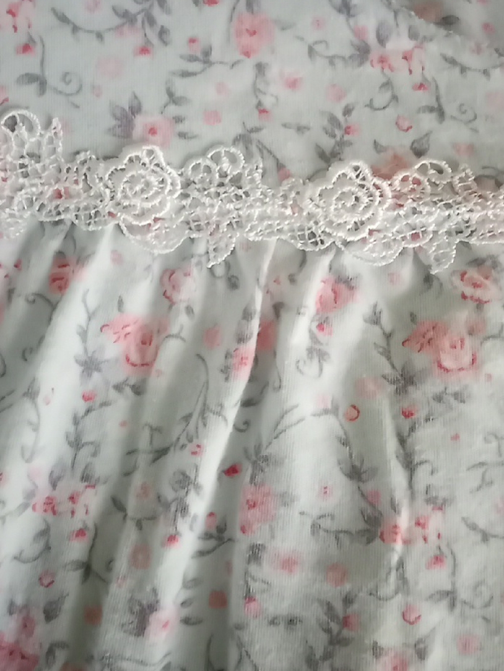 ARIA XL Lace Trim Cottagecore Prairie Modest Cotton Long Sleeve Nightgown Gift - Picture 6 of 9